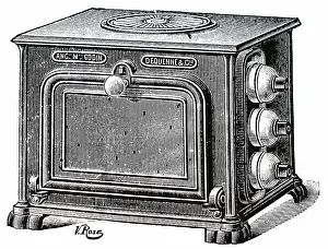 Oven: An engraving depicting an electric oven