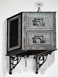 Hotplate: An engraving depicting an electric plate warmer