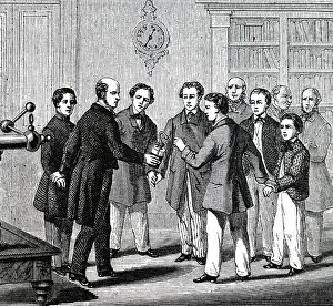 Sending: Engraving depicting an electric shock being sent