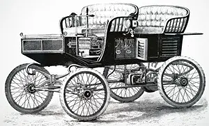 Cruising: Engraving depicting an electrically powered surrey