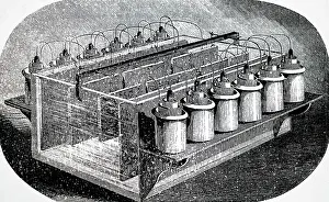 Batteries: Engraving depicting an electrotype