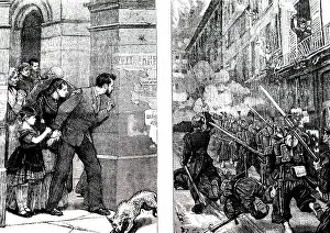 Commune: An engraving depicting the end of the Paris Commune