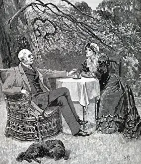 Wealth: Engraving depicting an example of wicker furniture