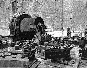 Deptford: Engraving depicting a Ferranti dynamo