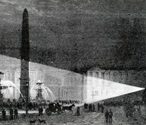 Foucault: Engraving depicting the first public electric