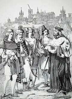 Attending: Engraving depicting the first Rector of Prague University