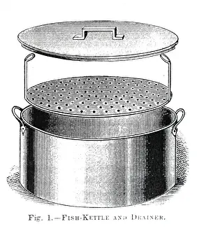 Kettle: An engraving depicting a fish kettle