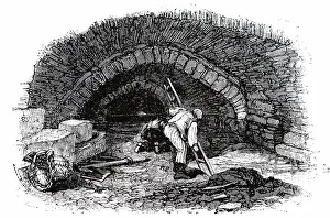 1841: An engraving depicting the Fleet Ditch: 1841