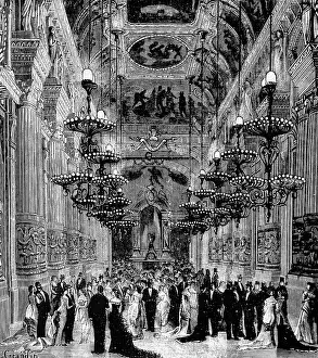 Edison: Engraving depicting the foyer of the Paris Opera