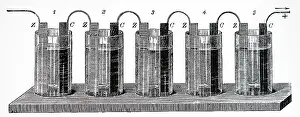 Galvanic: Engraving depicting a galvanic battery