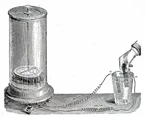 Current: Engraving depicting a galvanometer