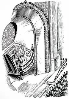 Fitting: An engraving depicting a gas fire