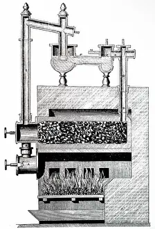 Heated: An engraving depicting a gas making apparatus