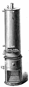 Geyser: An engraving depicting a geyser for a bath