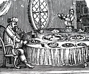Bewick: An engraving depicting a gourmand