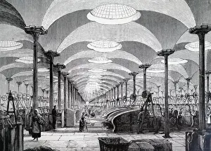 Marshalls: An engraving depicting the Great Hall, Marshall's Flax Mills