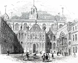 Guildhall: An engraving depicting the Guildhall