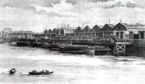 Brewery: An engraving depicting the Guinness Brewery