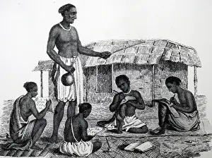 Pupil: Engraving depicting a Hindu schoolmaster