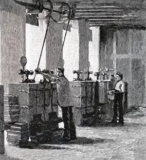 Confectionary: An engraving depicting the hydraulic presses of