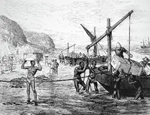 Improvised: Engraving depicting an improvised crane