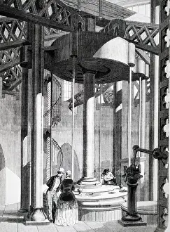 Pumping: An engraving depicting the interior of the Lyden