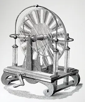 Influence: Engraving depicting James Wimshurst's static or
