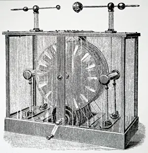 Influence: Engraving depicting James Wimshurst's static or