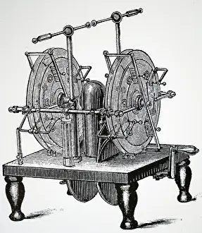 Influence: Engraving depicting James Wimshurst's static or