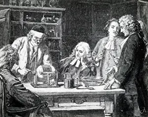 Cleric: Engraving depicting John Wesley watching electrical
