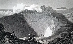 Kilauea: An engraving depicting Kilauea