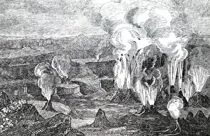Kilauea: An engraving depicting Kilauea