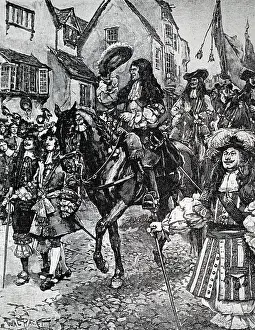 1688: An engraving depicting King William III after