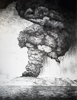 Exploded: An engraving depicting Krakatoa