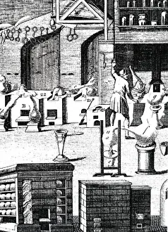 Gottfried: An engraving depicting part of the laboratory