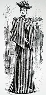Waterproof: Engraving depicting a lady wearing a coat and cape