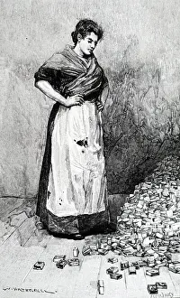 Packets: Engraving depicting a London matchbox maker