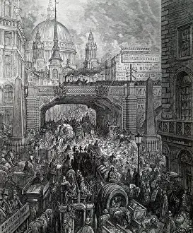 Pauls: An engraving depicting Ludgate Circus