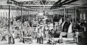 Cleveland: Engraving depicting the machine room at the Brush