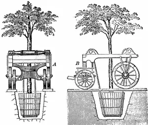 Roots: An engraving depicting a machine used for the
