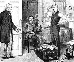 Wealthy: Engraving depicting a manservant in the process