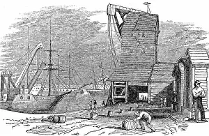 Docklands: Engraving depicting the Masting House on the East