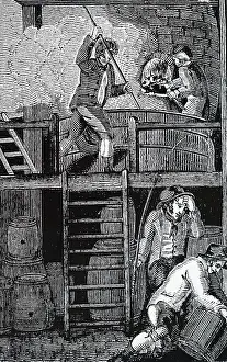 Brewery: An engraving depicting men working in a brewery