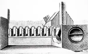 Aqua: An engraving depicting a method of producing nitric acid