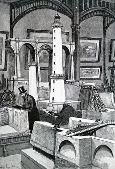 Nationale: Engraving depicting the model room of the Ecole