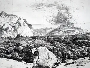 Vesuvius: An engraving depicting Mount Vesuvius