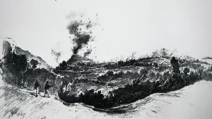 Vesuvius: An engraving depicting Mount Vesuvius