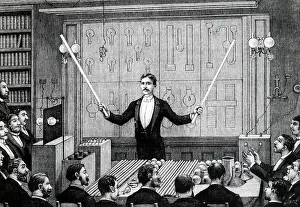 Francaise: Engraving depicting Nikola Tesla