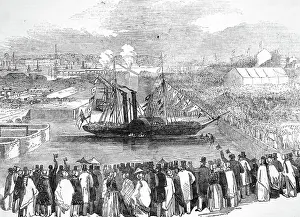 Docklands: Engraving depicting the opening of Birkenhead docks