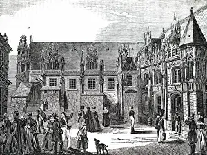 Rouen: An engraving depicting the Palais de Justice